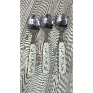 Corelle Flatware Tea Spoon Calloway GREEN IVY Replacement Lot Of 3 Taiwan